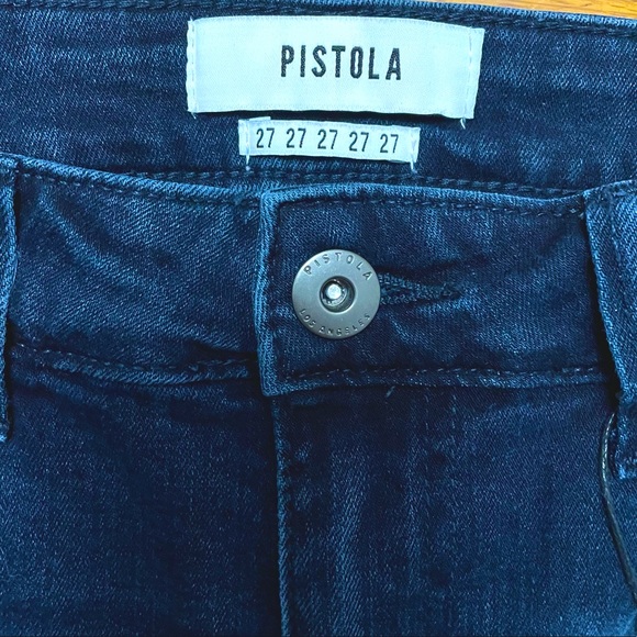PISTOLA High Rise Boot-Cut Raw Ruffle Hem Crop Jeans - NWT - Picture 4 of 8